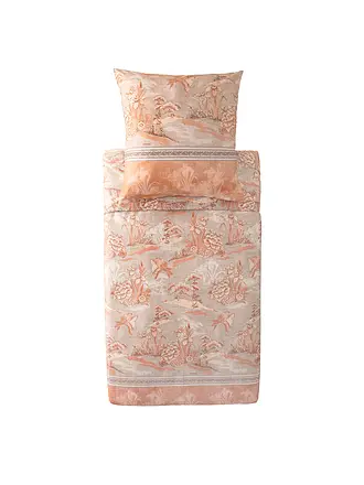 BASSETTI | Satin Bettwäsche 70x90cm / 140x200cm ACQUAFORTE  Gruen | orange
